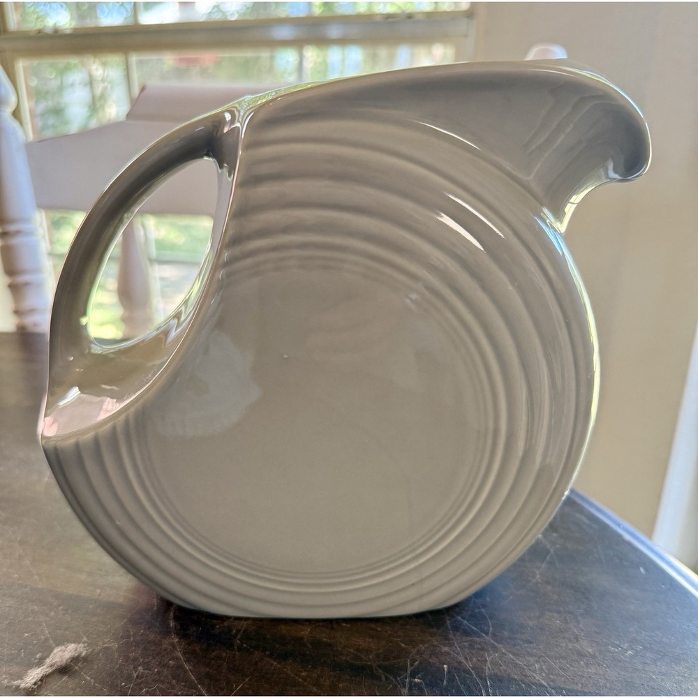 Fiesta Ware Disk Water Pitcher Original Gray Glaze